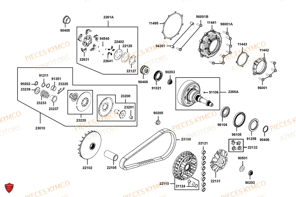 Variateur AZMOTORS Pièces MXU 700i EXPLORER ABS EPS (LAADTE)
