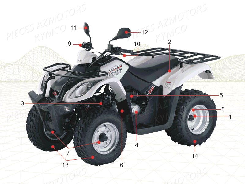 Consommables KYMCO Pièces MXU 150 4T EURO2 (LB30AD)