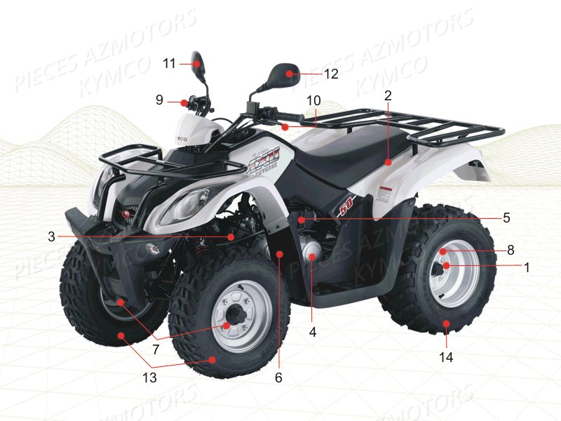 KIT CHAINE MXER/MXU 150 KYMCO pour 1.CONSOMMABLES de MXU150
