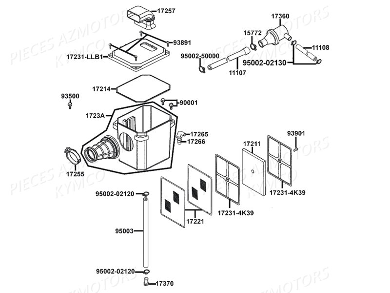Boite A Air KYMCO Pièces MXU 150 4T EURO2 (LB30AD)
