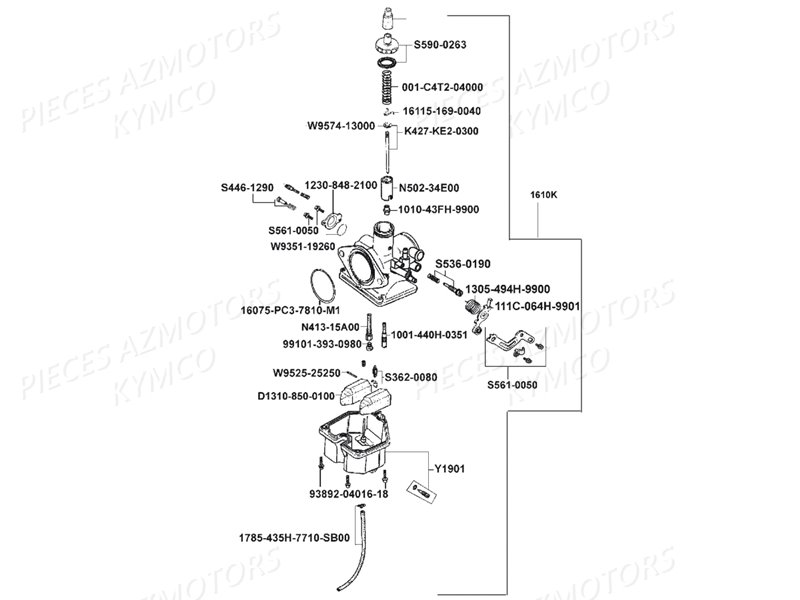 Carburation KYMCO Pièces MXU 150 4T EURO2 (LB30AD)