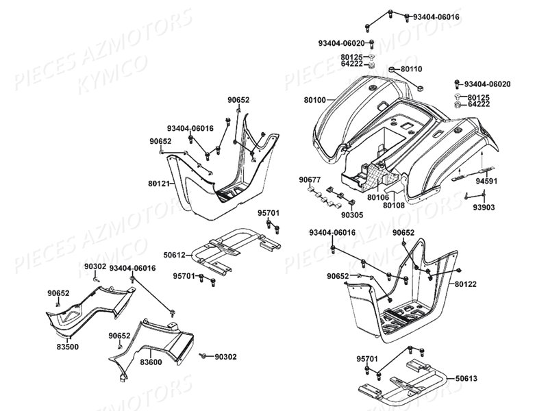 CARENAGES ARRIERE KYMCO MXU150