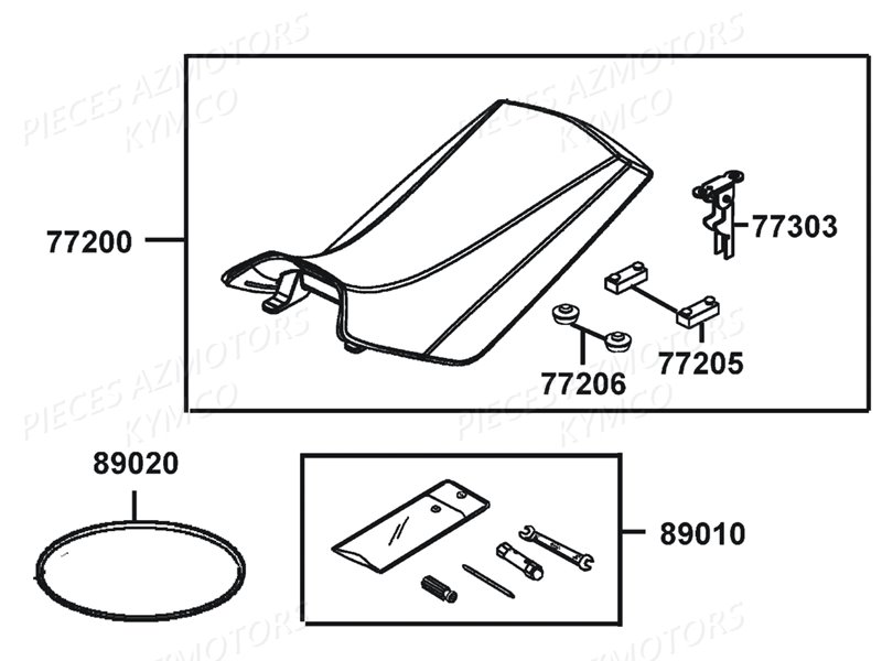 Selle KYMCO Pièces MXU 150 4T EURO2 (LB30AD)