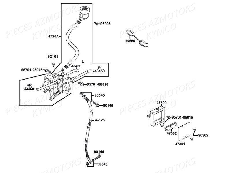 SYSTEME DE FREINS ARRIERE KYMCO MXU150