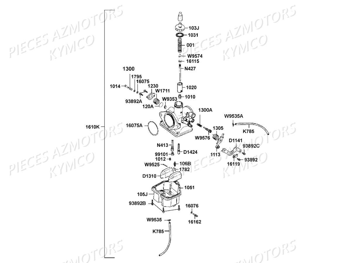 Carburation KYMCO Pieces MXU 250 4T EURO II (LB50AD/LB50AE)