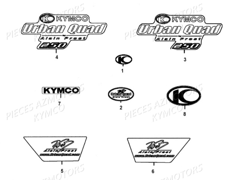 Decors Urban Quad KYMCO Pieces MXU 250 4T EURO II (LB50AD/LB50AE)