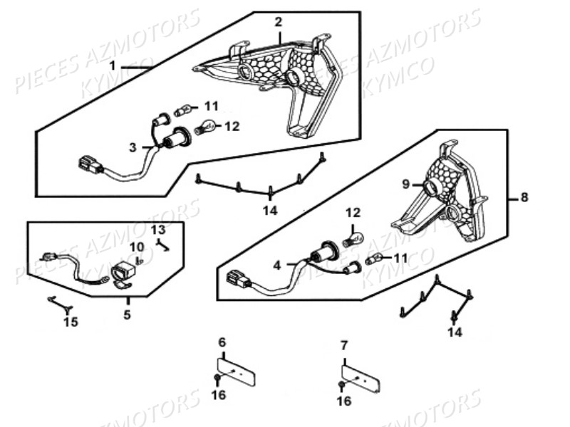 Feu Arriere KYMCO Pieces MXU 250 4T EURO II (LB50AD/LB50AE)