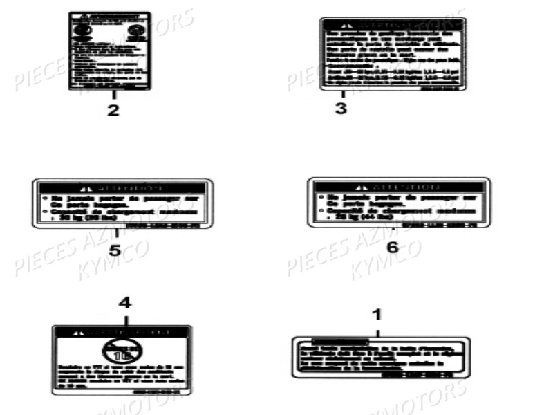 LABELS DE SECURITE KYMCO MXU250
