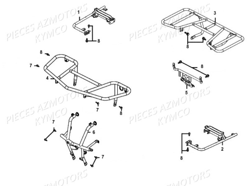 Porte Paquets KYMCO Pieces MXU 250 4T EURO II (LB50AD/LB50AE)