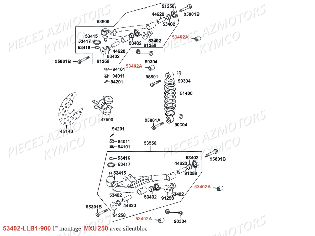 SUSPENSION AVANT GAUCHE pour MXU250