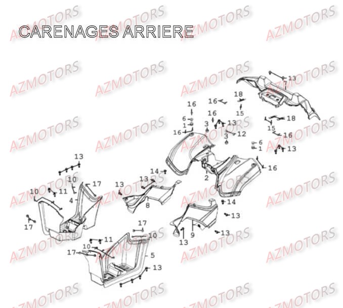Carenages Arriere AZMOTORS 