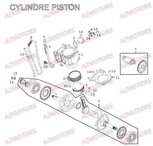 Cylindre Piston AZMOTORS 