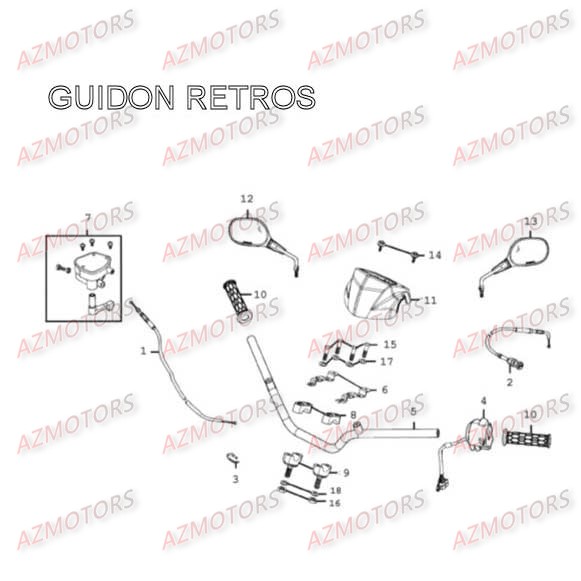 Guidon Retroviseur AZMOTORS 