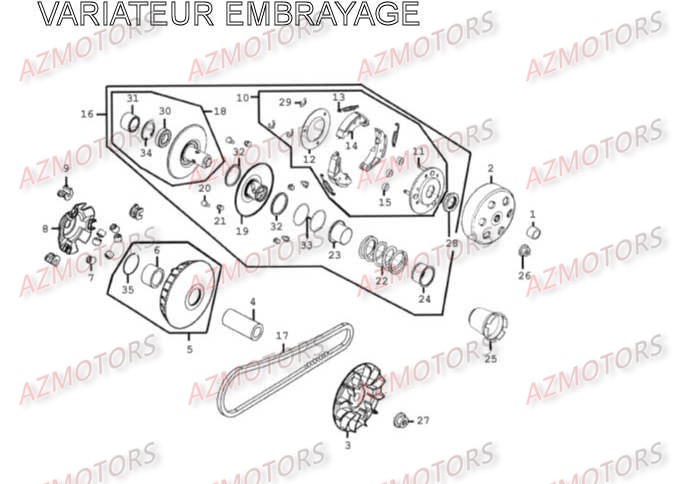 Variateur Embrayage AZMOTORS 