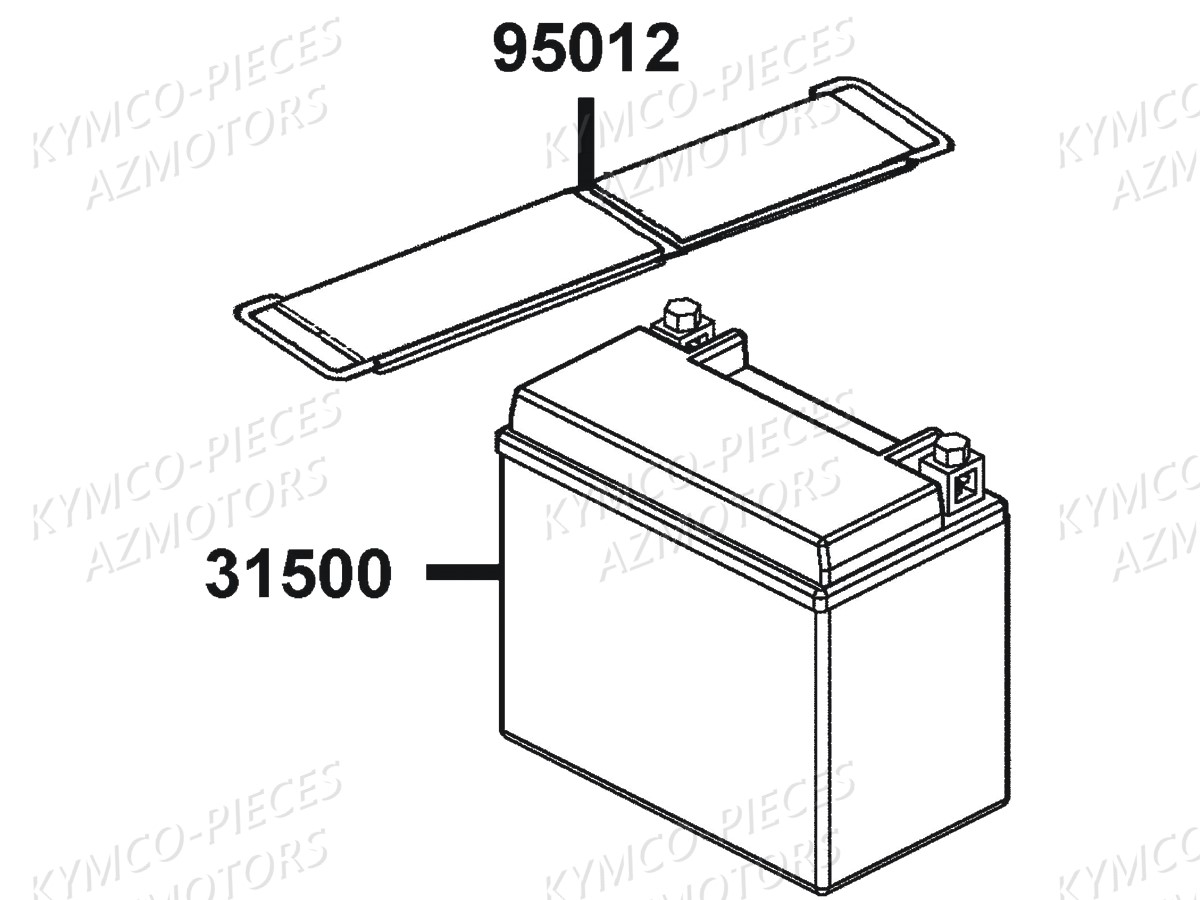 BATTERIE YB14-A2 YUASA (ORIGINE) KYMCO pour BATTERIE de MXU300R
