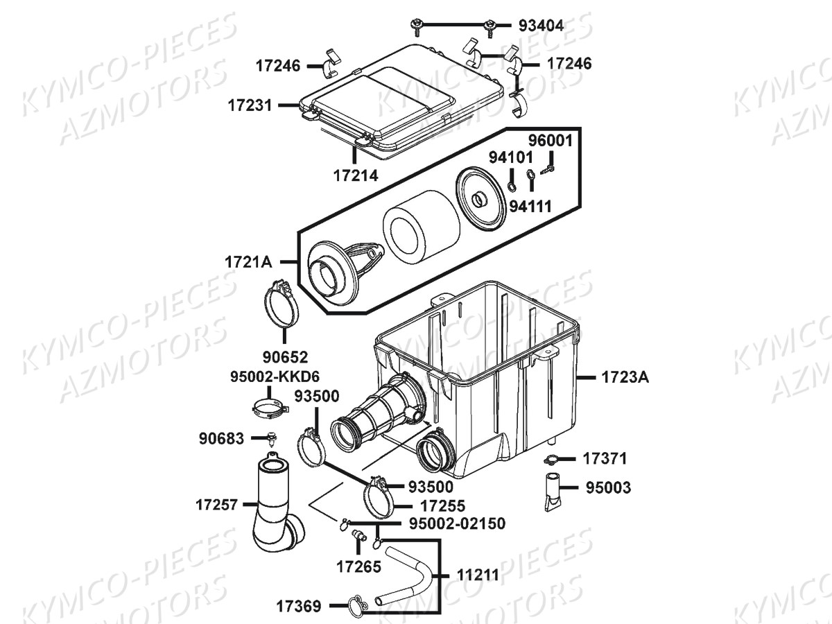 Boite A Air KYMCO Pieces MXU 300 R 4T EURO 2 (LC60AF)