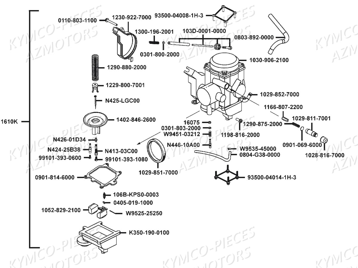Carburation KYMCO Pieces MXU 300 R 4T EURO 2 (LC60AF)