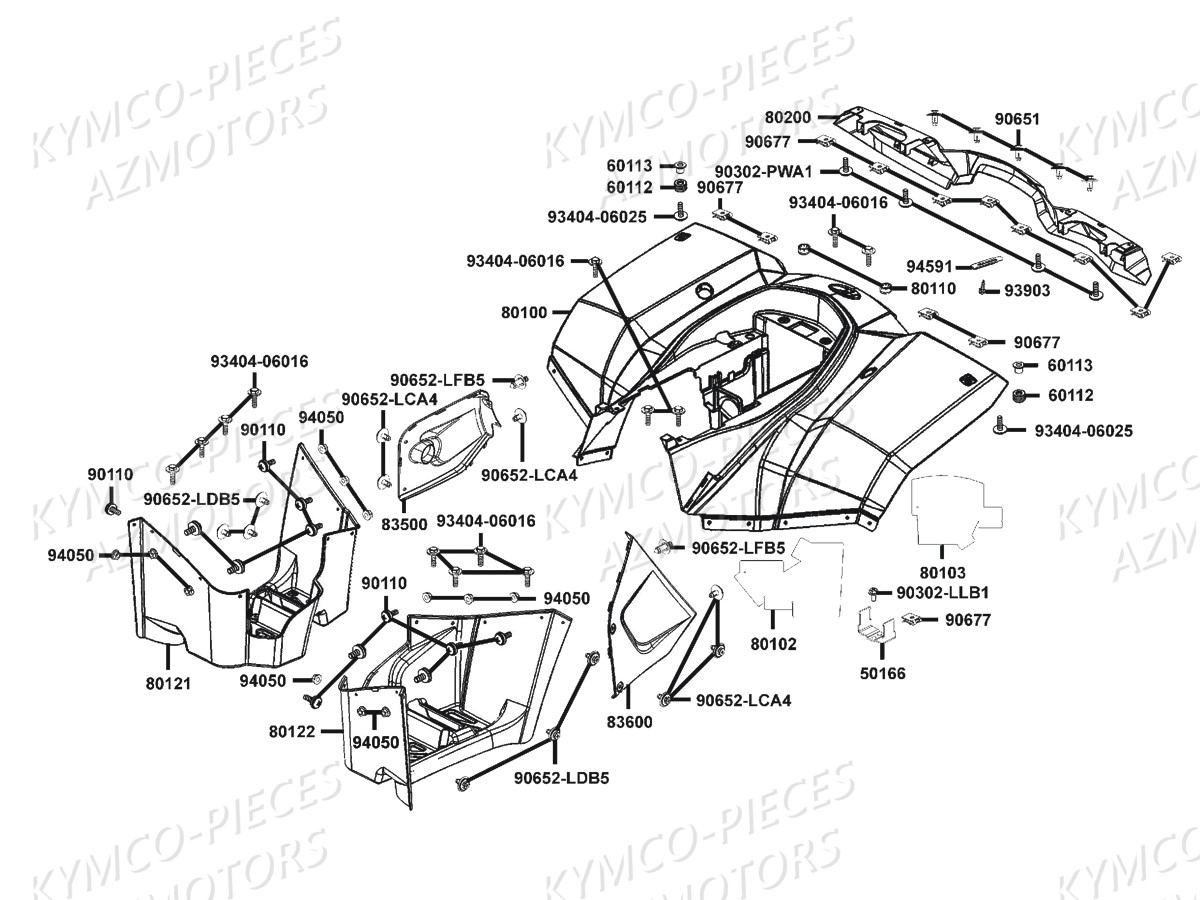 Carenages Arriere KYMCO Pieces MXU 300 R 4T EURO 2 (LC60AF)