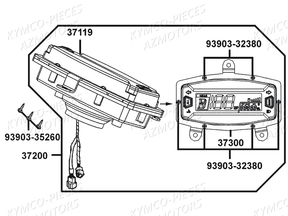 Compteur De Vitesse KYMCO Pieces MXU 300 R 4T EURO 2 (LC60AF)