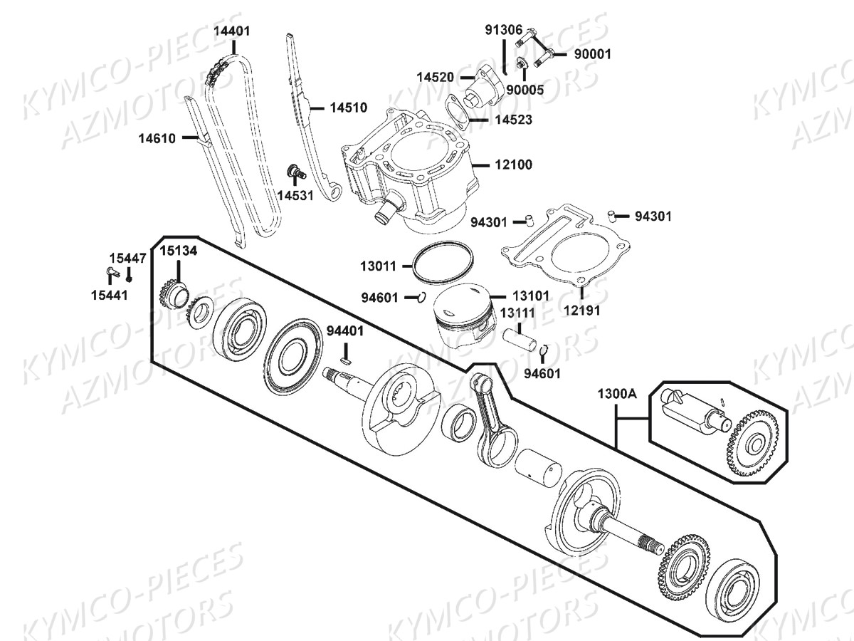 CYLINDRE-PISTON pour MXU300R