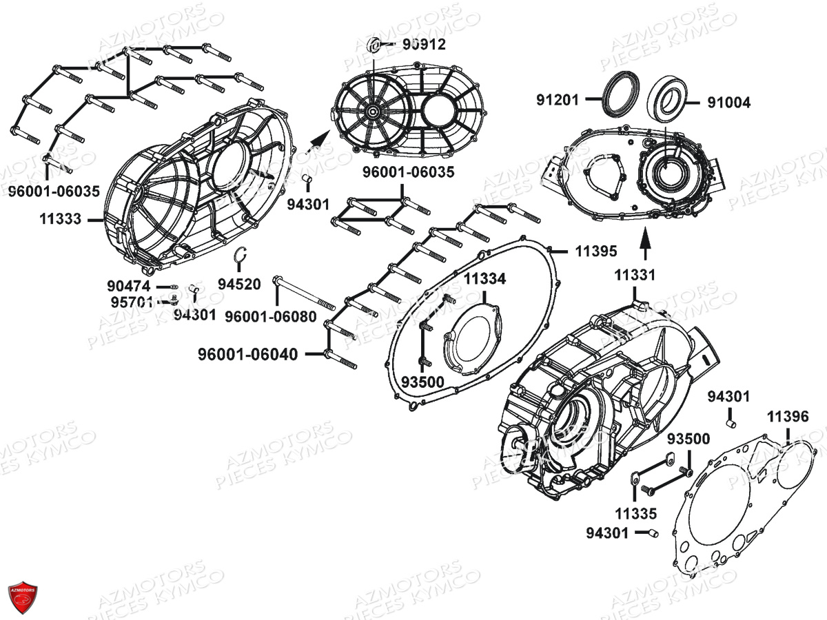 CARTER_DROIT KYMCO Pièces Quad Kymco MXU 400 IRS 4X4/2X4 4T EURO2 (LA70AD/AE/AL/LA70BF)