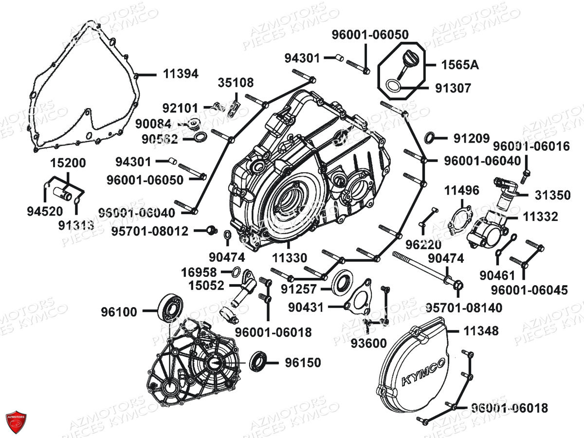 Carter Gauche KYMCO Pièces MXU 400 IRS 4X4/2X4 4T EURO2 (LA70AD/AE/AL/LA70BF)