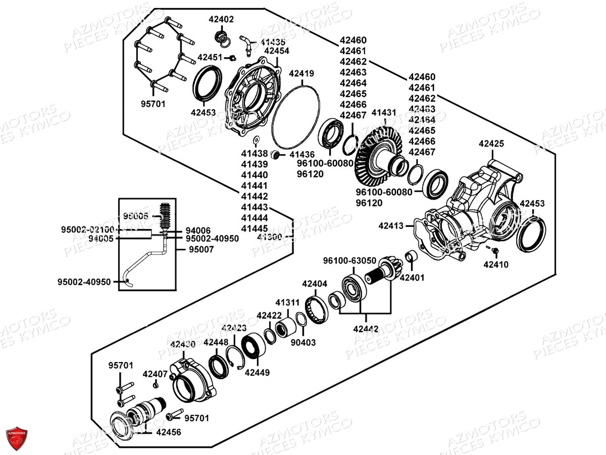 DIFFERENTIEL ARRIERE 4X4 KYMCO MXU400