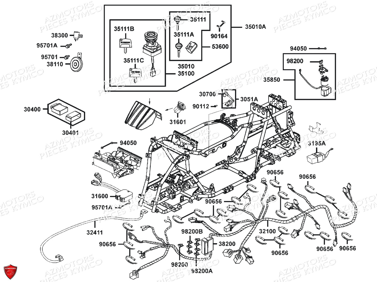 EQUIPEMENT_ELECTRIQUE KYMCO Pièces Quad Kymco MXU 400 IRS 4X4/2X4 4T EURO2 (LA70AD/AE/AL/LA70BF)