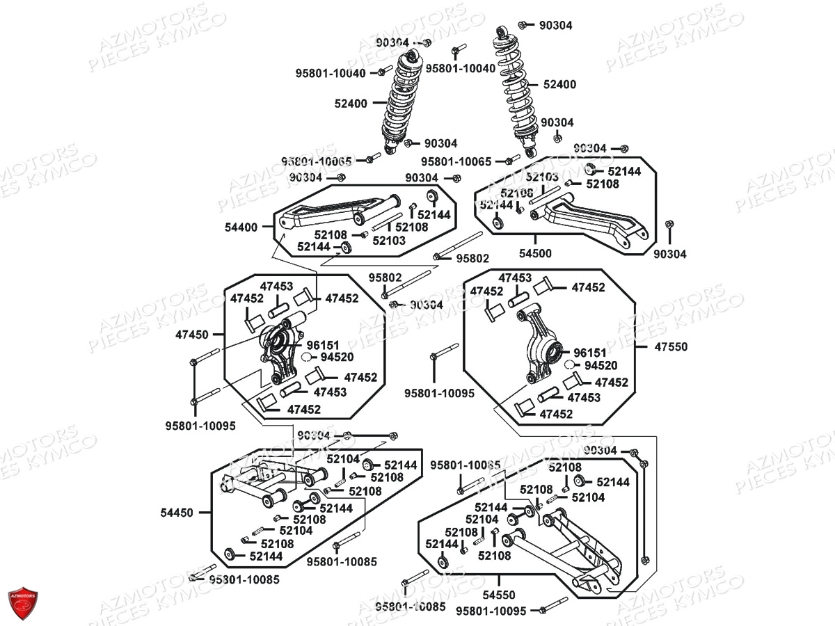 SUSPENSION ARRIERE pour MXU400