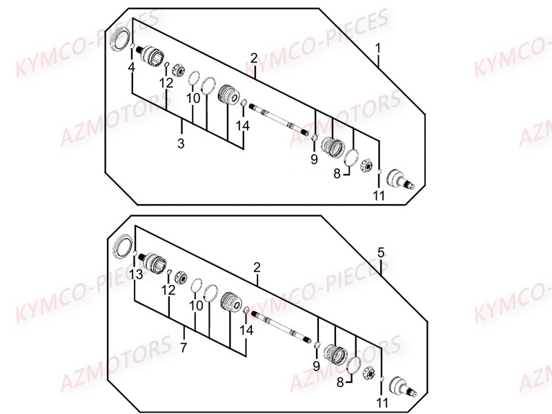 Cardan (detail) AZMOTORS Pièces MXU 465I IRS 4T EURO4 (LC90EL)