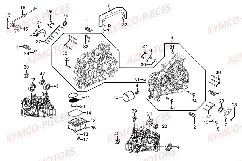 Carters Moteur KYMCO 