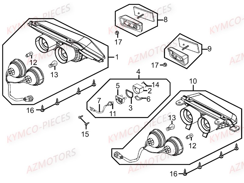 Feux Arriere KYMCO 