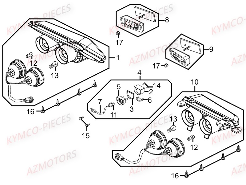 FEUX ARRIERE KYMCO MXU465I