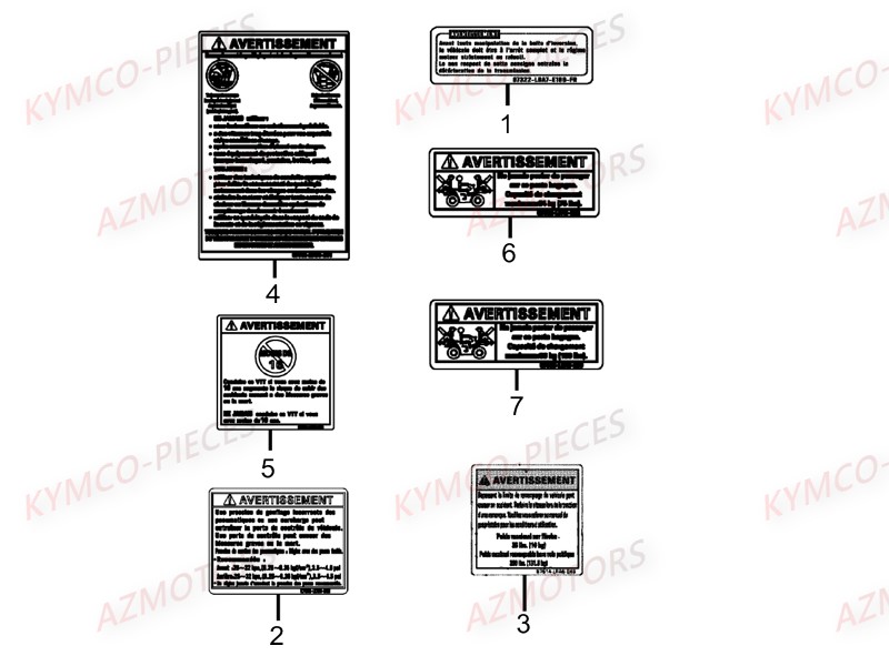 LABELS DE SECURITE KYMCO MXU465I