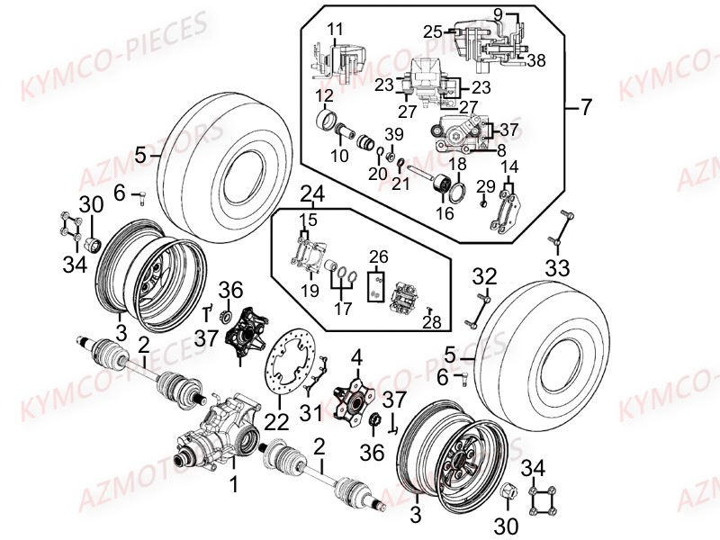 Roues Arriere KYMCO 