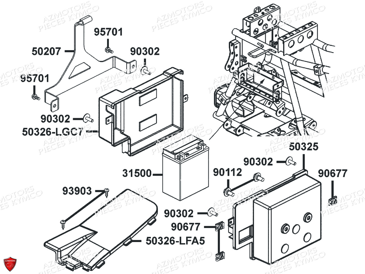 Batterie KYMCO Pièces MXU 465I IRS 4T EURO4 (LC90EL)