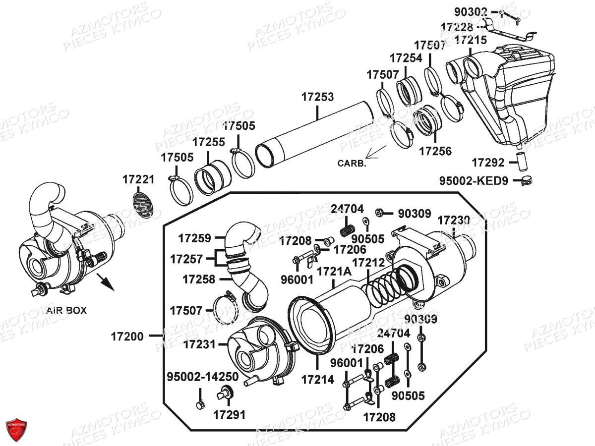 Boite A Air KYMCO Pièces MXU 465I IRS 4T EURO4 (LC90EL)