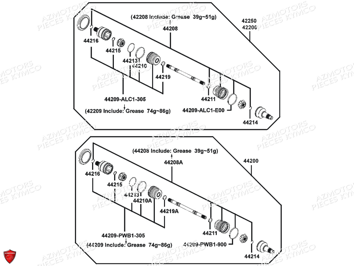 CARDAN_DETAIL KYMCO Pièces Quad Kymco MXU 465I IRS 4T EURO4 LC90EL