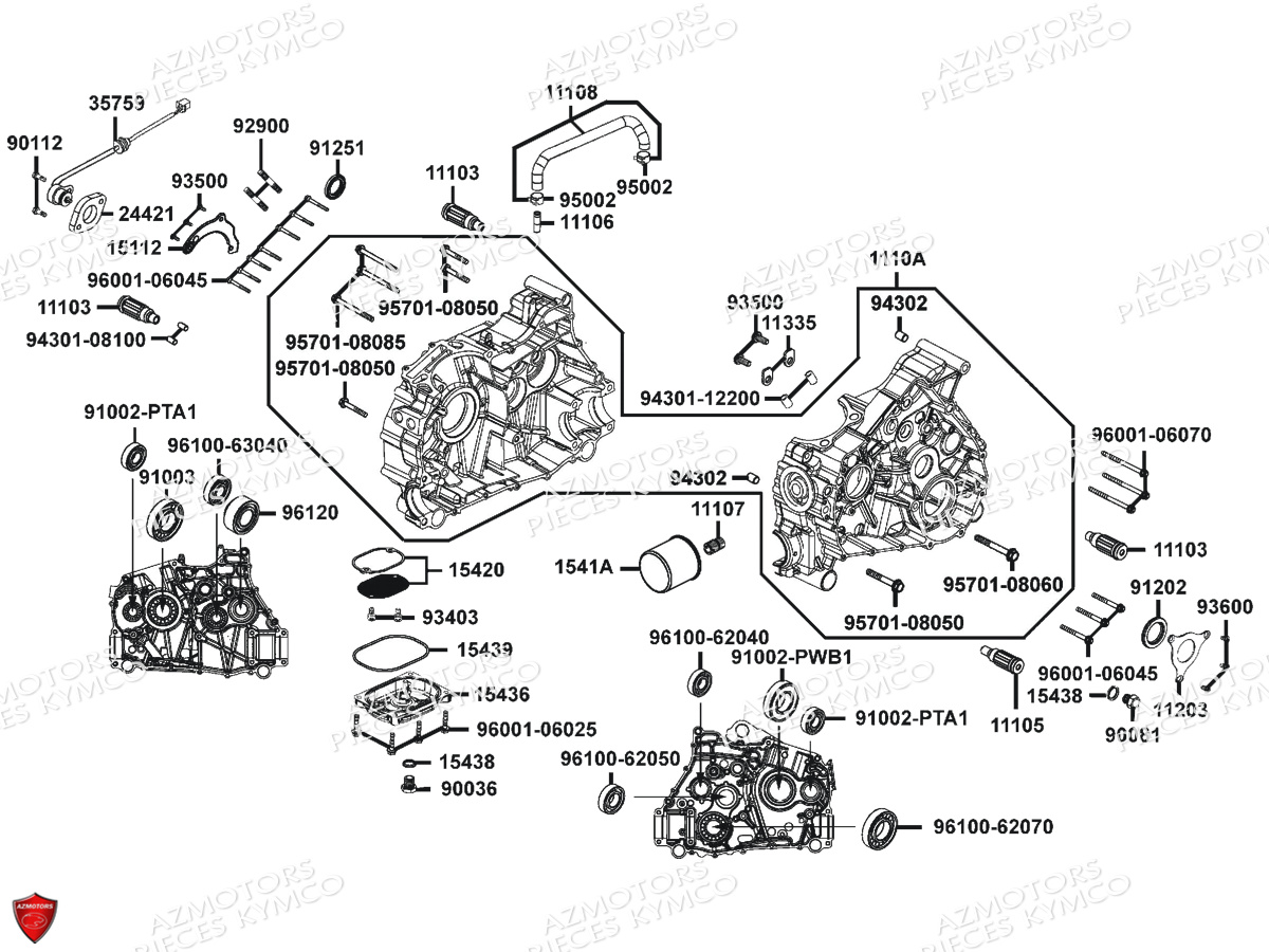 Carters Moteur KYMCO Pièces MXU 465I IRS 4T EURO4 (LC90EL)