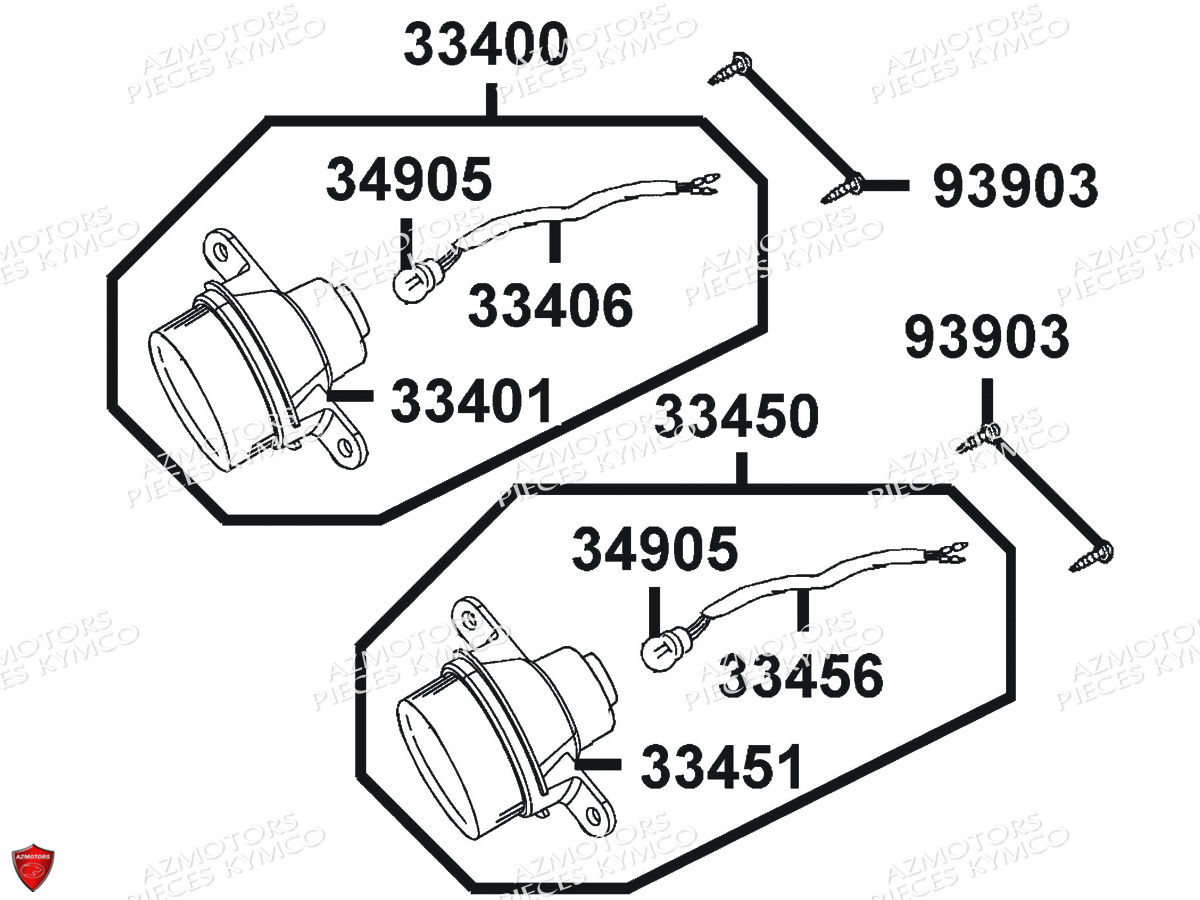 Clignotants KYMCO Pièces MXU 465I IRS 4T EURO4 (LC90EL)