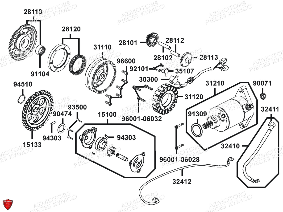 Demarreur Allumage KYMCO Pièces MXU 465I IRS 4T EURO4 (LC90EL)