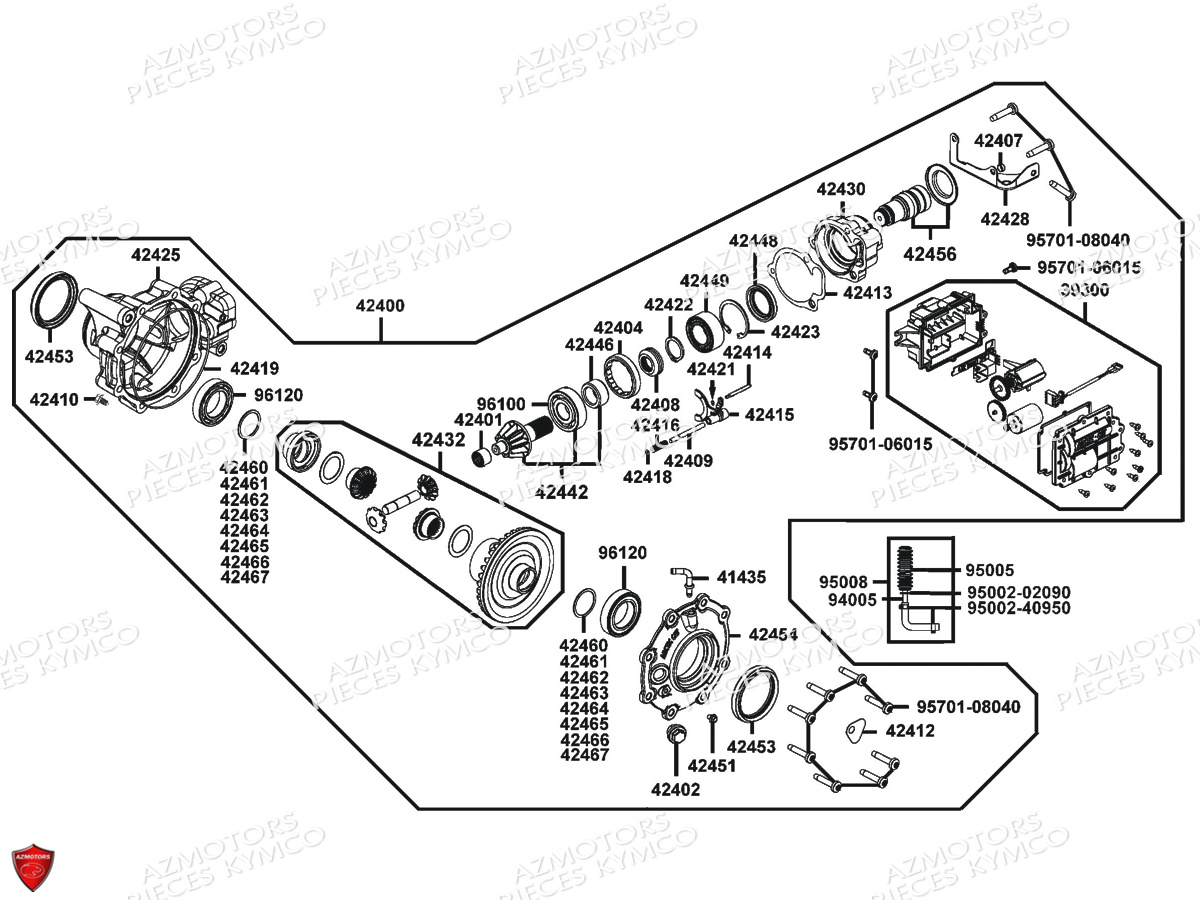 Differentiel Avant KYMCO Pièces MXU 465I IRS 4T EURO4 (LC90EL)