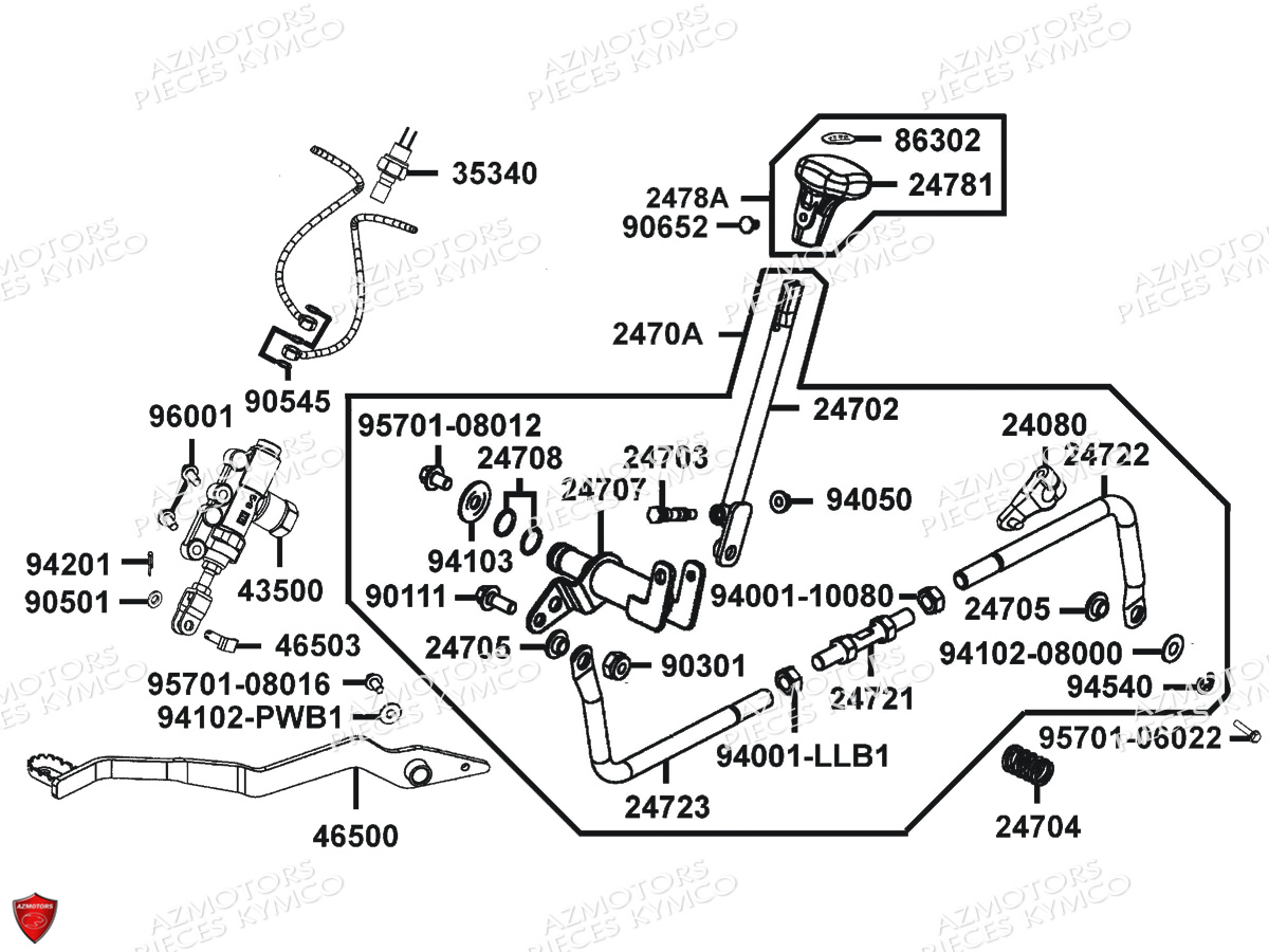 Maitre Cylindre Arriere Selection KYMCO Pièces MXU 465I IRS 4T EURO4 (LC90EL)