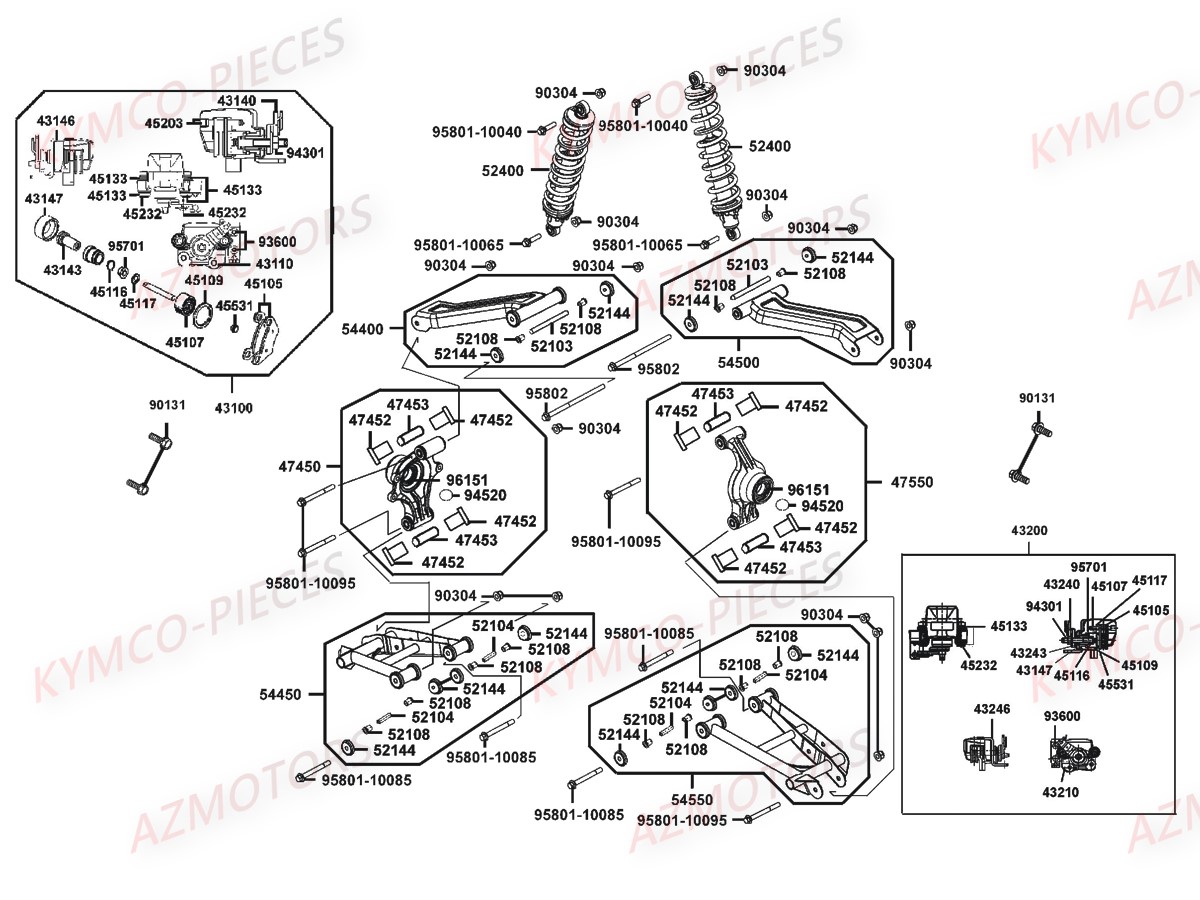 SUSPENSION ARRIERE AZMOTORS MXU465I IRS EURO4