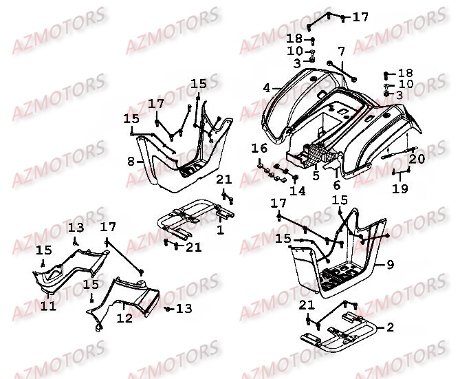 Carenages Arriere AZMOTORS 