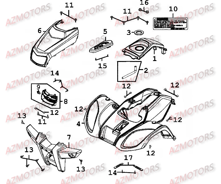 Carenages Avant AZMOTORS 