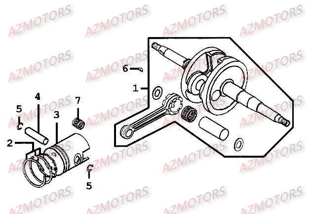 Vilebrequin Piston AZMOTORS 