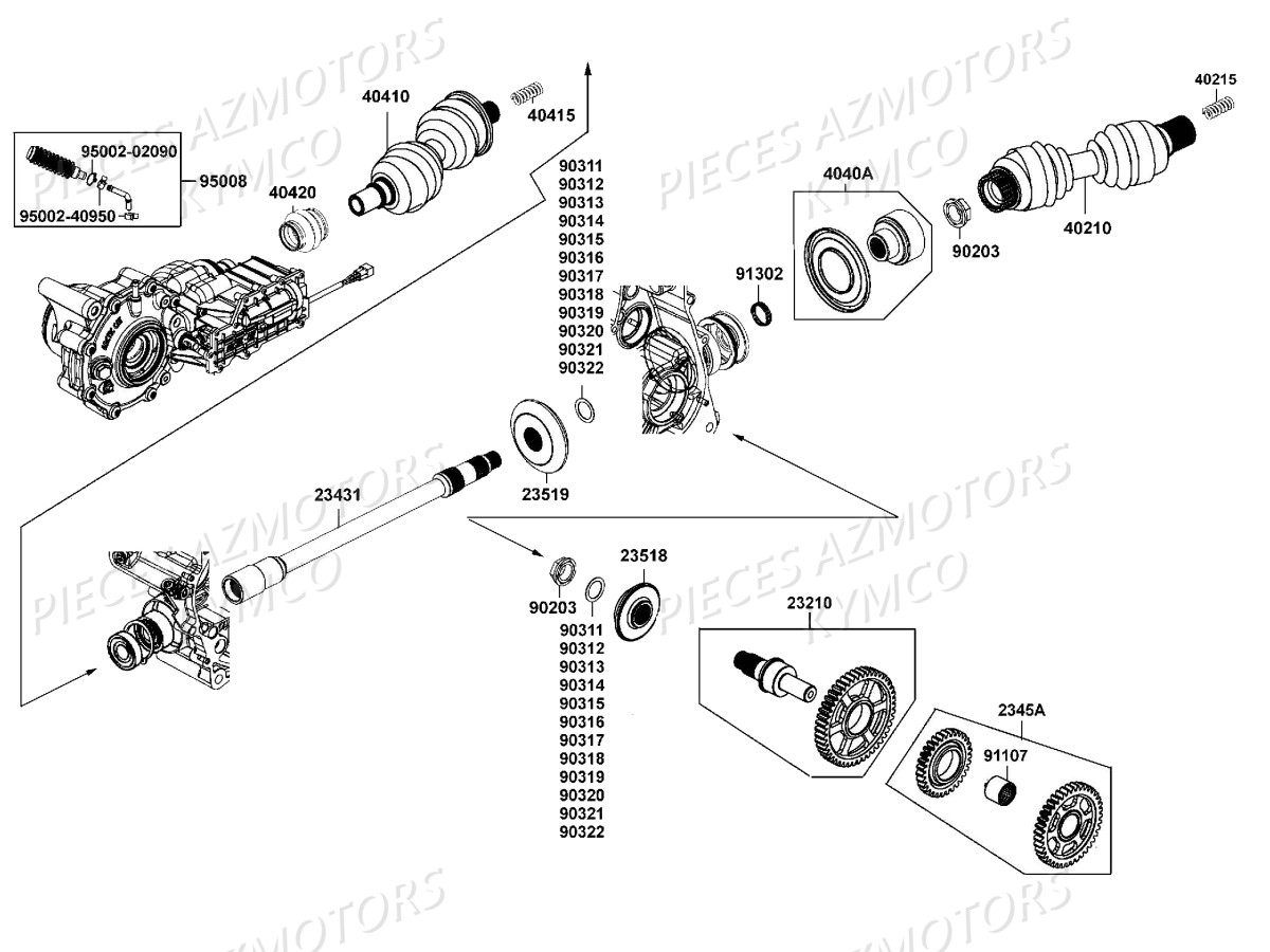 ARBRE DE REDUCTION KYMCO MXU500T GREENLINE