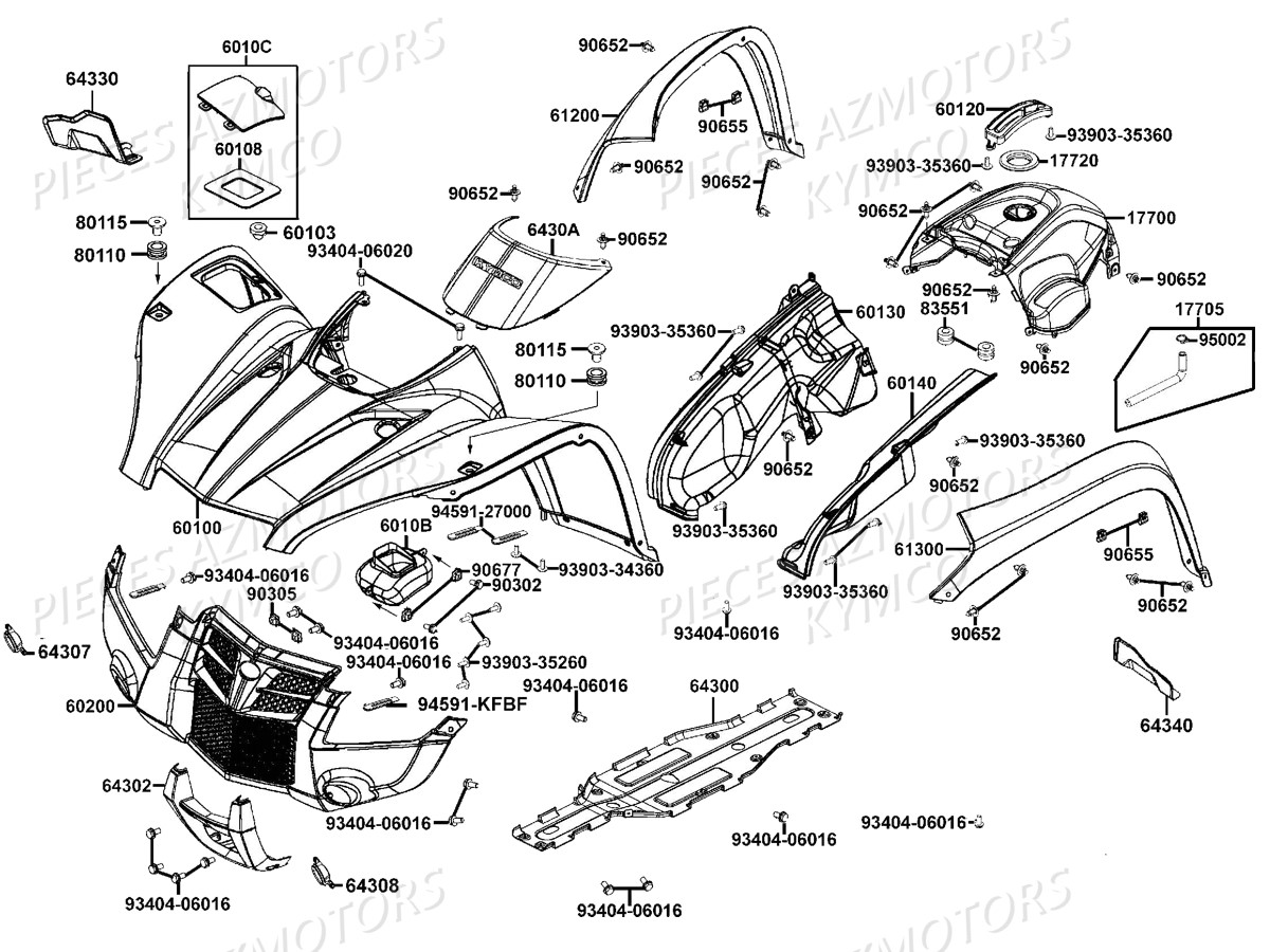 CARENAGES AVANT pour MXU500T GREENLINE