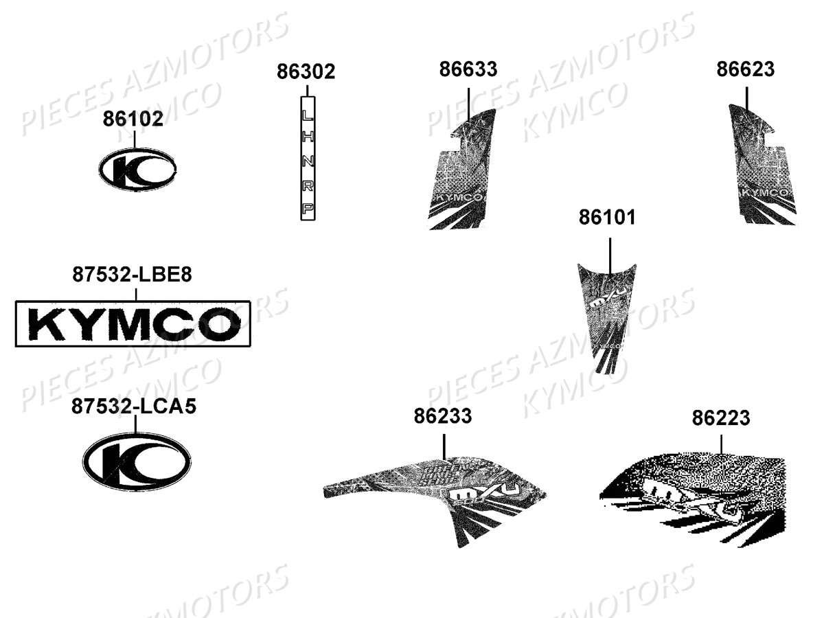Decors KYMCO Pièces MXU 500 T GREEN LINE (LTA0AA)